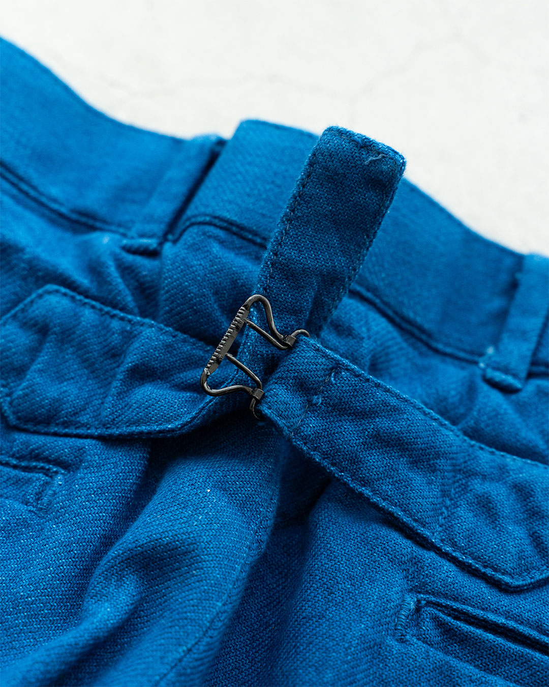 【HEXICO】Indigo Flannel Slacks 『30s Cinch Buckle Iron / 70-80s Talon 42 Brass』