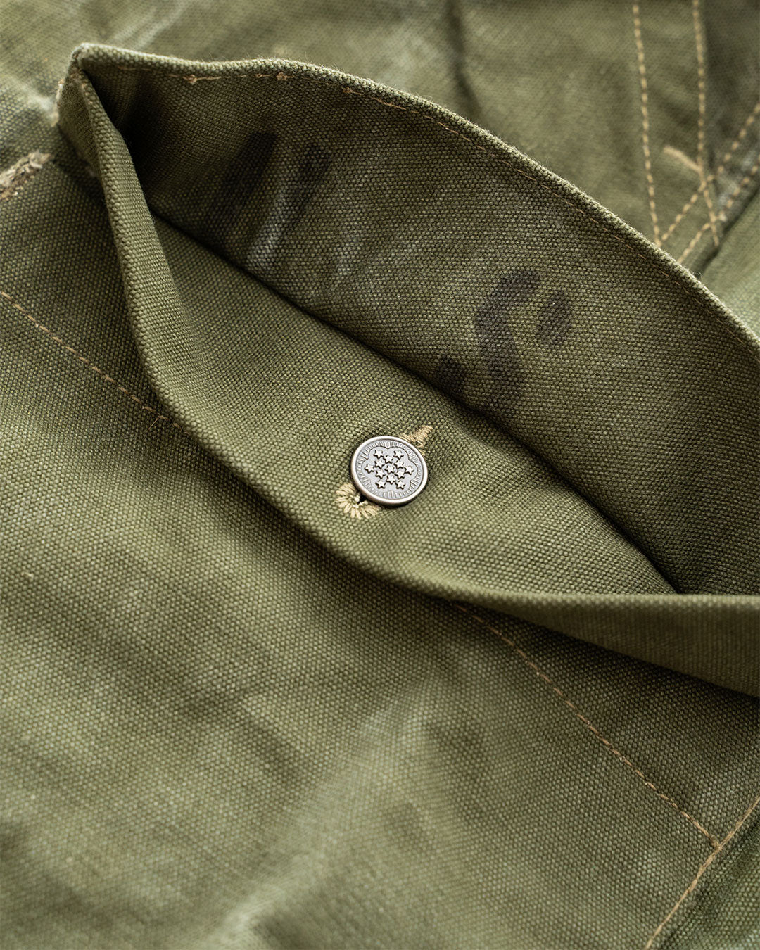 【HEXICO】Side Cargo Shorts 『US Military 40-70s Duffel Bag Cotton With 13 Stars Button』①