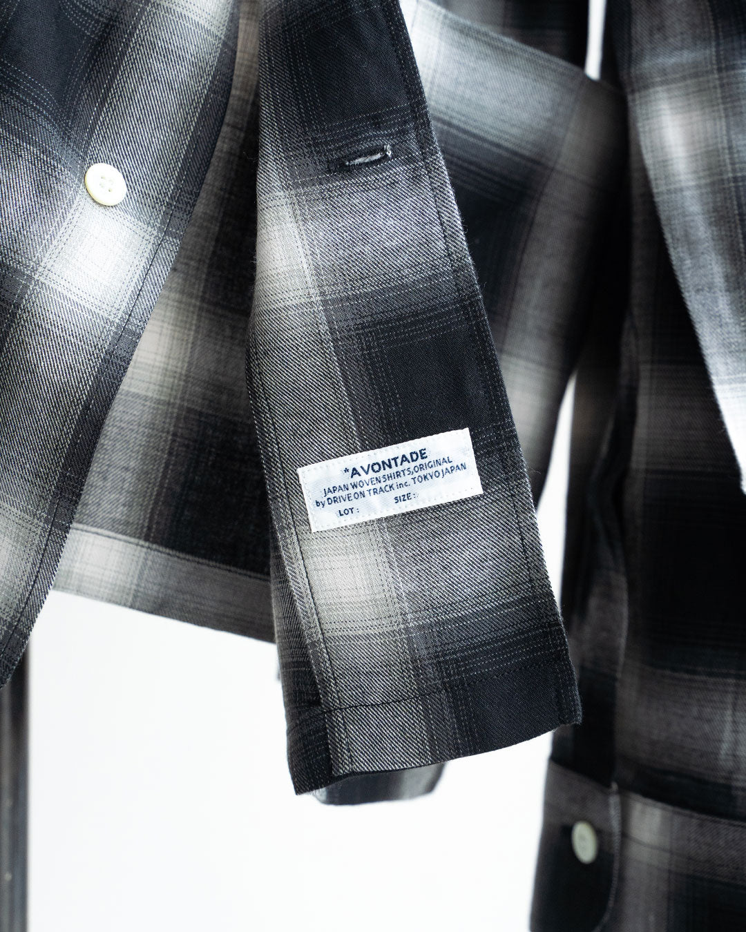 【A VONTADE】 Ombre Check Open Collar Shirts