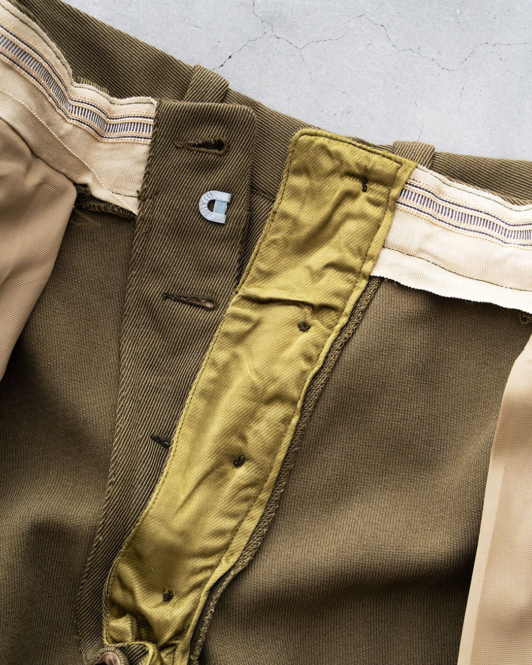 【DEADSTOCK】60s French Military Side Line Wool Trousers