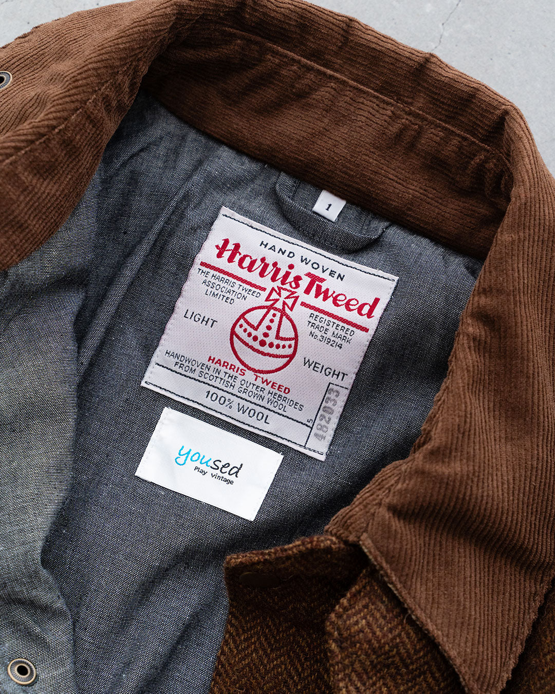 【Yoused】Old Harris Tweed Remake Jacket『Size1』①