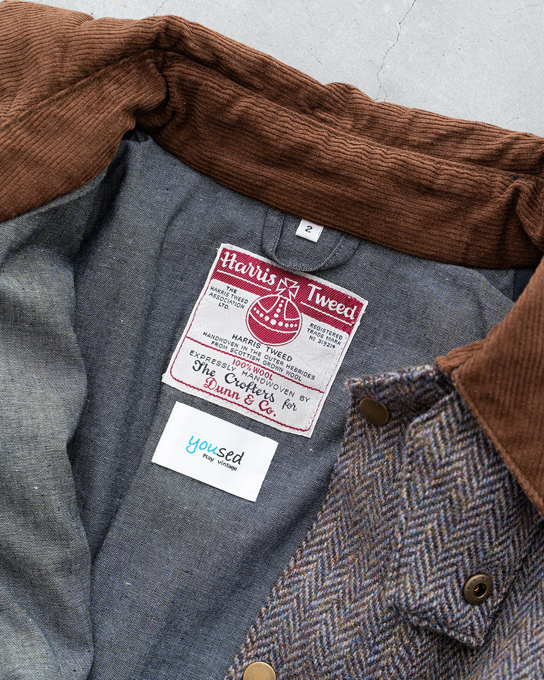 【Yoused】Old Harris Tweed Remake Jacket『Size2』②