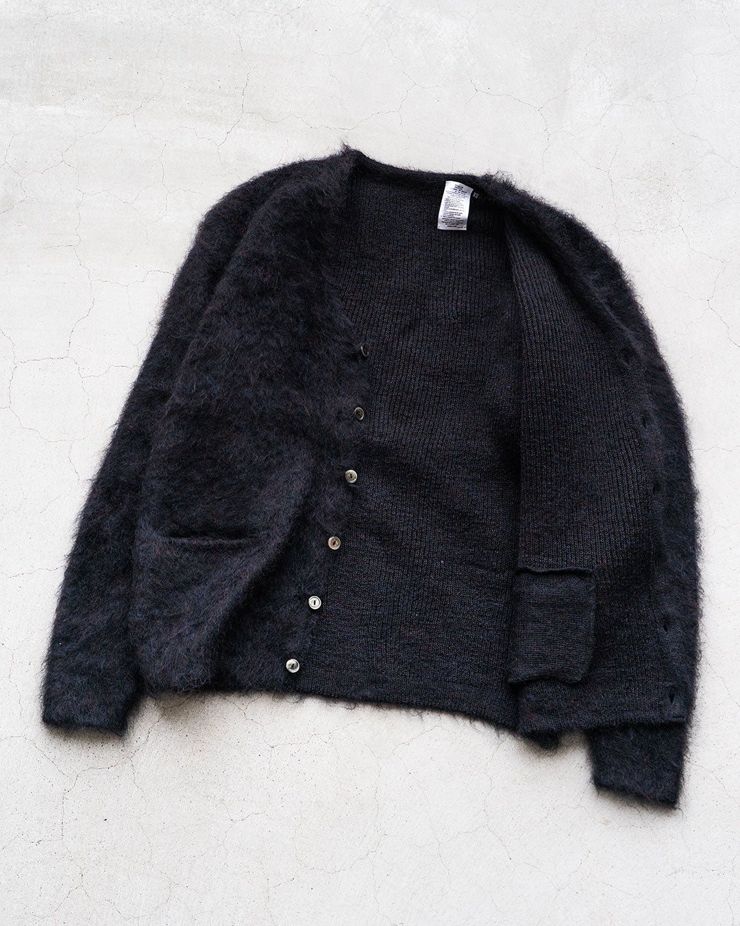 【Authentic Reproduction Products】Premium Classic Mohair Cardigan W/Pocket『Abstract Black』