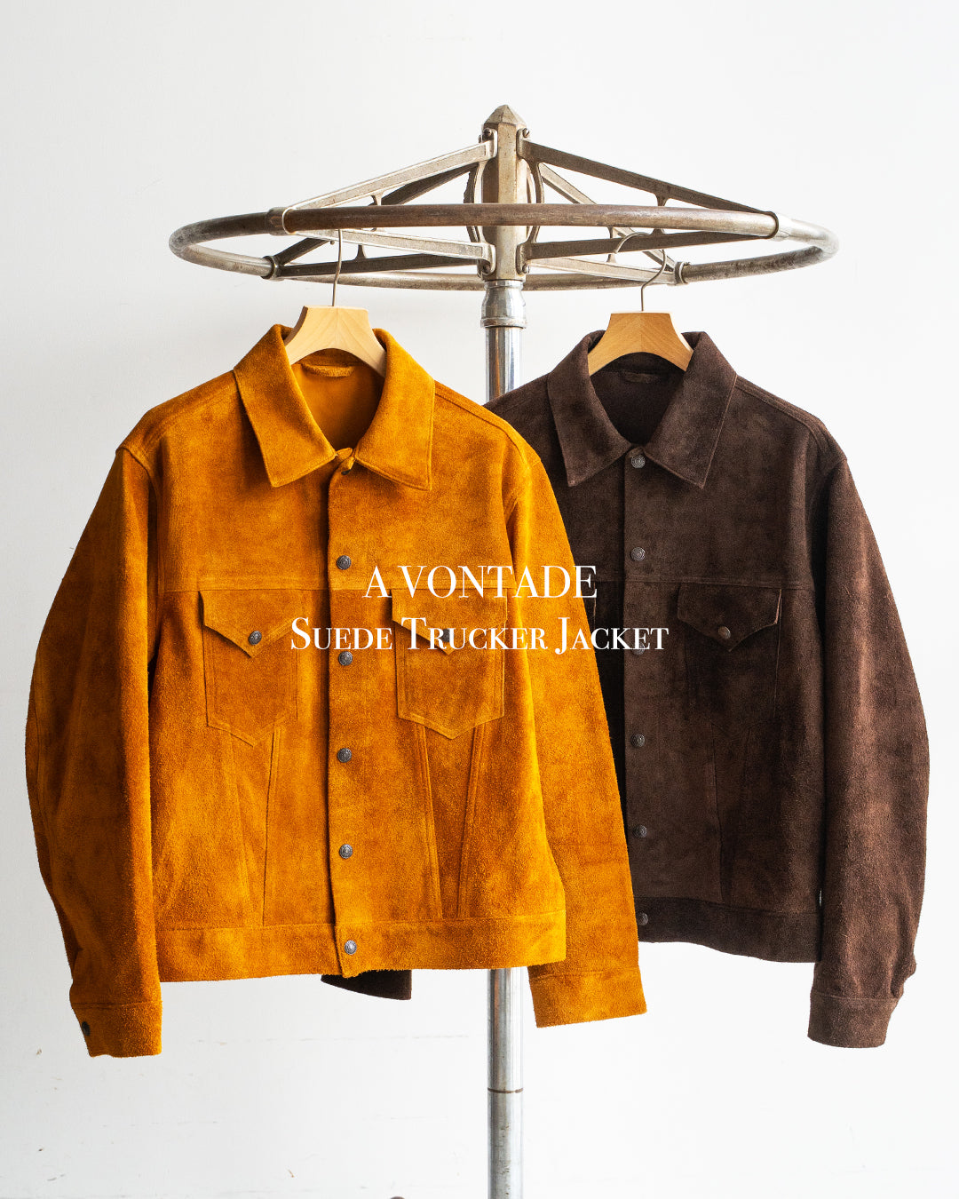 【A VONTADE】Suede Trucker Jacket