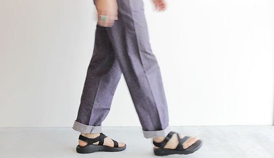 80s French Navy Denim Trousers.独特な色目のインタックワイドパンツ。