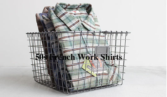 50s Deadstock French Work Shirts  ヴィンテージのロングシャツ。