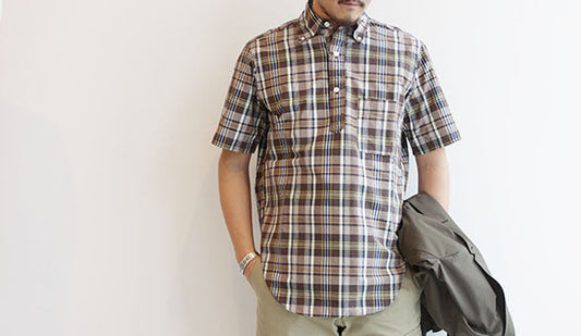 KAPTIN SUNSHINE /キャプテン サンシャイン のBrown Madras Pull Over Shirts.