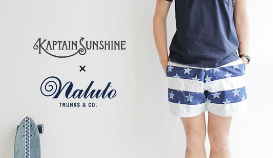 NALUTO TRUNK for KAPTIN SUNSHINE. 天然藍で染上げたボードショーツ。