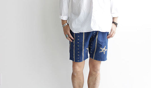orslow / オアスロウ Easy Shorts Pants Indigo Print 　夏に映えるインディゴブルー.