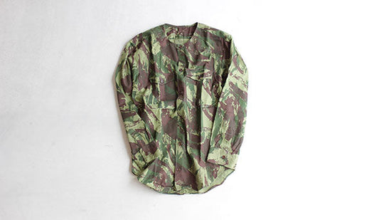 80s Portugal Army Shirts No Colllar Remake.