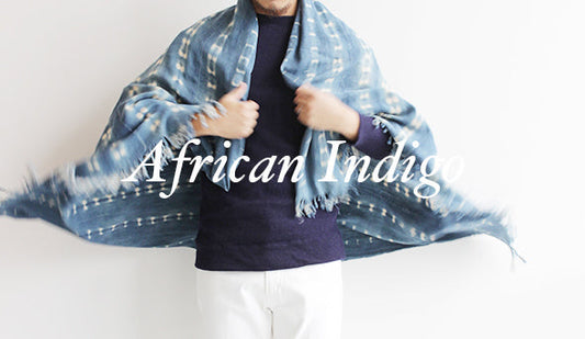 【African Indigo Stole】1930年代のハンドメイドストール。ヴィンテージの魅力が詰まったアイテム。