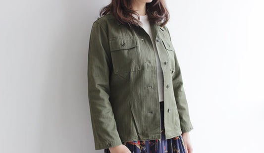 【1940s HBT Military Jacket】年代の古いヴィンテージミリタリーのレディースが入荷いたしました。