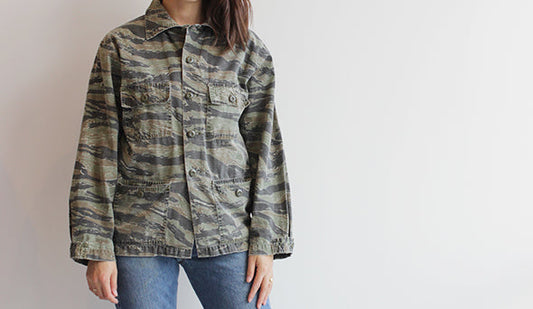 【1980s Tiger Camo BDU Jacket】LADYS STYLING SAMPLE!!!