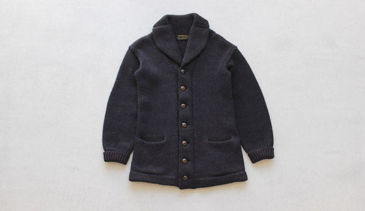 【30s Dark Navy Shawl Collar Cardigan】これまたスペシャルな30年代のショールカーディガン。