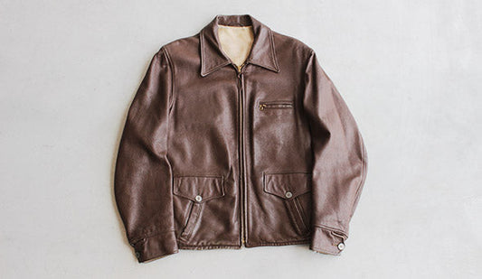 【40s Deerskin Leather Sports Jacket】最高の革質を誇るディアスキンが使われたヴィンテージレザー。