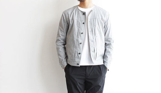 【STILL BY HAND / スティル バイ ハンド】No Collar Shirt jacket.Gジャンをベースにした新しいシャツジャケット。