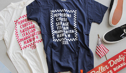 【TONY TaizSun / トニー タイズサン】CORNER PIZZA T-Shirts.トニーらしい遊び心の効いたグラフィック。