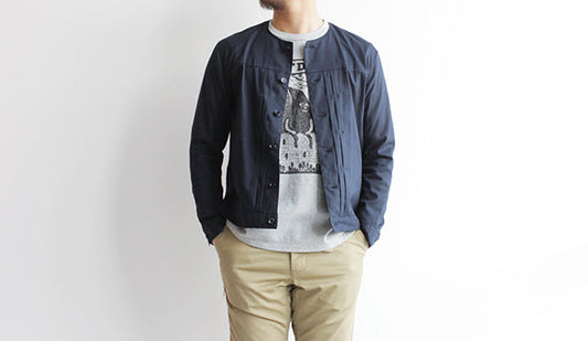 これからが活躍しだす【STILL BY HAND / スティル バイ ハンド】のNo Collar Shirt jacket.