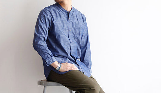 【STILL BY HAND / スティル バイ ハンド】 4/5 Sleeve Band Collar Shirts.夏にきちんと着れるシャツ。
