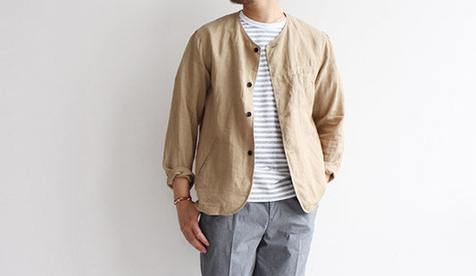 【STILL BY HAND / スティル バイ ハンド】Linen No Collar Jacket.探していた夏の羽織もの。