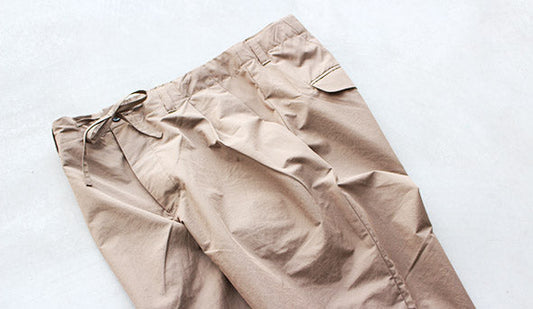【STILL BY HAND / スティル バイ ハンド】Polyester Cotton Tapered Pants.夏のロングパンツ入荷。
