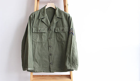 【40s US Army HBT Shirts Jacket】ヴィンテージミリタリーらしいHBTのやれた風合いが魅力の１枚。