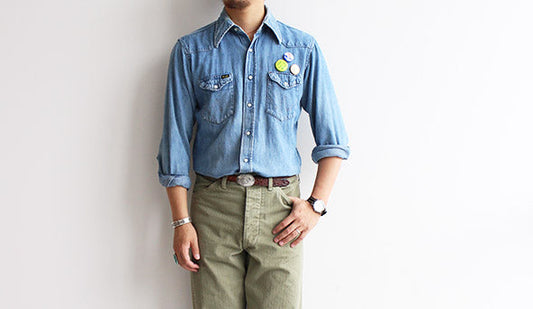 【70s Wrangler Denim Western Shirts】ヴィンテージらしいヤレ感が素晴らしいデニムウエスタン。