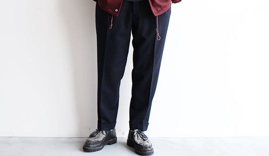 【Kaptain Sunshine / キャプテン サンシャイン】Two Pleats Trousers.カシミヤをブレンドした極上のスラックス。