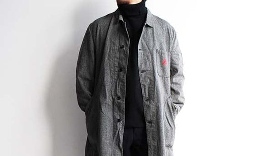 【Deadstock】50s-60s French Vintage Black Chambray Atelier Coat.フレンチヴィンテージを代表する1枚。