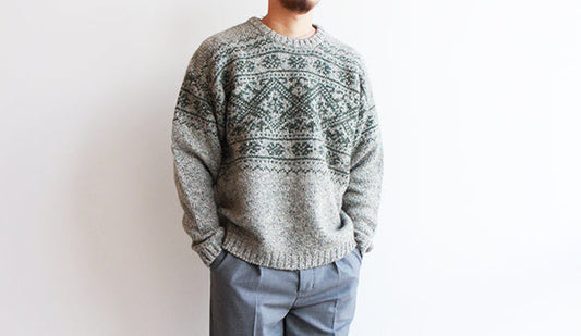 【VINTAGE】90s LL Bean Wool Knit.ザックリとした風合いが魅力のウールニット。
