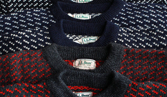 【VINTAGE】80s LL Bean Birdseye Crew Neck Sweater.アメリカを代表するアウトドアブランドの名品。