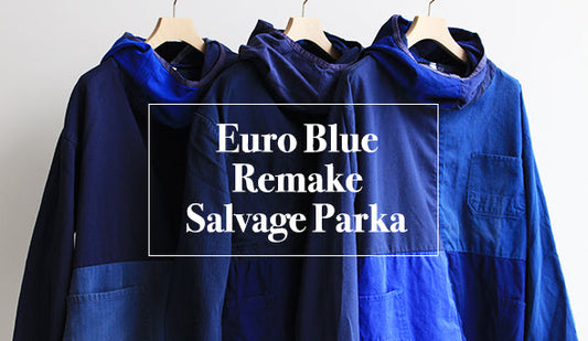 【Made By Sunny Side Up】 Remake Salvage Parka.ユーロワークの魅力的なブルー。