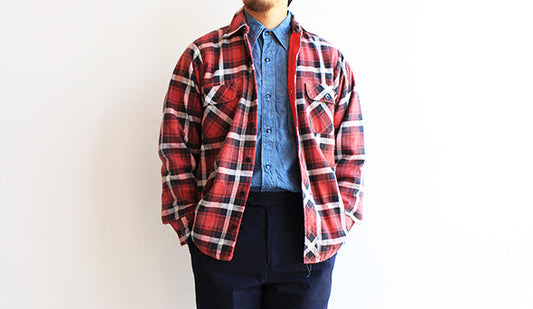 【VINTAGE】70s Quilting Liner Cotton Flannel Shirts.春に最適なキルトライナーネルが入荷。