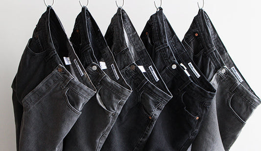 【Made By Sunny Side Up】2 for 1 Denim 『Black』.大胆で抜群のシルエットを誇るリメイクデニム。