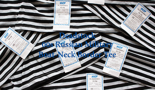 【DEADSTOCK】00s Russian Military Boat-Neck Border Tee.希少サイズのロシアンボーダーが入荷です。