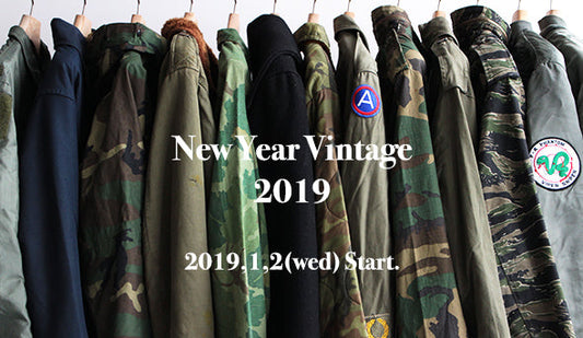 2019年1月2日（水）11時より【New Year Vintage 2019】を開催いたします。初売りに是非ご来店くださいませ。