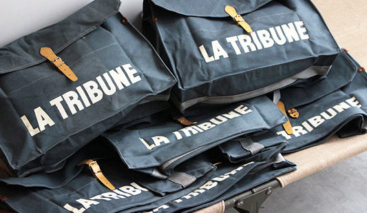 【DEADSTOCK】80s LA TRIBUNE French Newspaper Bag.カラー、デザインともに秀逸なバッグ。