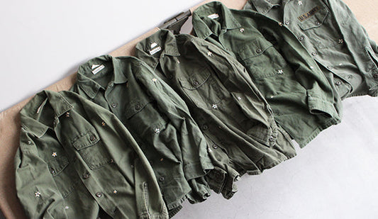 【SHANANA MIL】60-70s Remake OG-107Utility Shirts.ヴィンテージディーラーが作るリメイクアイテム。