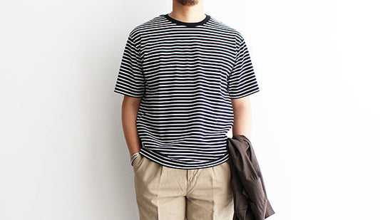 【STILL BY HAND】High Gauge Crew Neck Border T-Shirts.しっかりと編み込まれた極上の着心地。