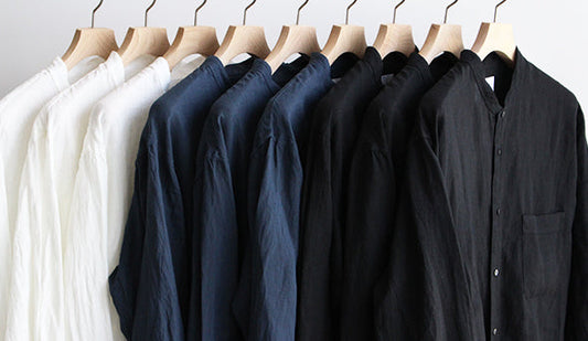 【STILL BY HAND / スティル バイ ハンド】Linen Band Collar Shirts.夏には欠かすことのできない1枚。