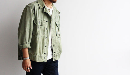 【VINTAGE】40s US Army M-42 HBT JACKET.希少で抜群の雰囲気を持つヴィンテージミリタリー。
