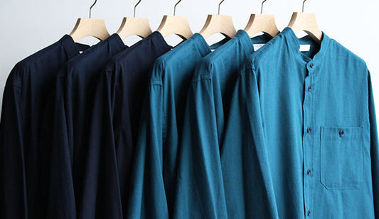 【STILL BY HAND / スティル バイ ハンド】 Cotton/Wool Band Collar Shirts.柔らかな着心地が魅力の1枚。