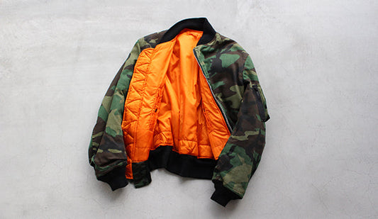 【90s ALPHA Cotton Woodland Camo MA-1 Jacket】オススメの2枚を掲載致しました。