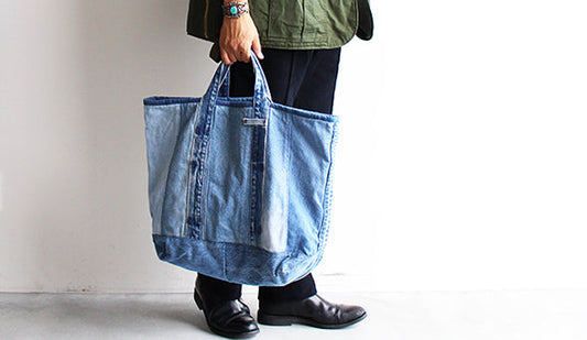 お問い合わせの非常に多かった【HEXICO / ヘキシコ】Deformer Tote Bag EX 501 “Indigo & Black”も入荷です。