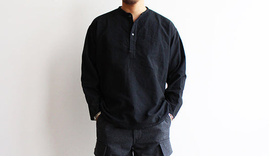 【DEADSTOCK】70s Russian Military Sleeping Shirt "Black Dye"秋冬に向けたブラックシャツ。
