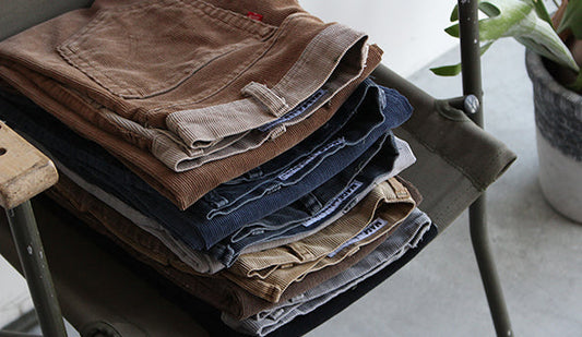 【Made By Sunny Side Up】2 for 1 Front Low Corduroy.70-90年代のコーデュロイを使用した雰囲気の良いリメイク。