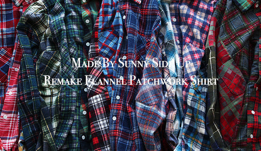 【Made By Sunny Side Up】Remake Flannel Patchwork Shirt.年末に向けてホリデーアイテムが入荷です。