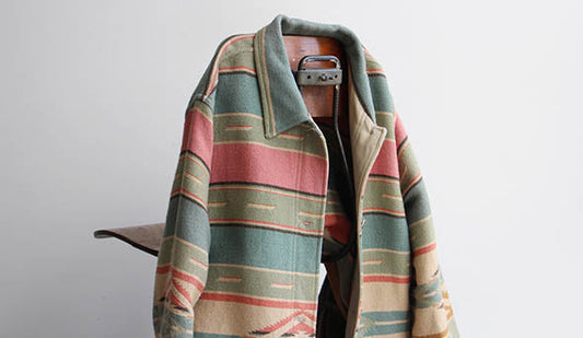 【VINTAGE】90s Polo Ralph Lauren Native Blanket Jacket.ピンクとミントを組み合わせた抜群にクールな1枚。