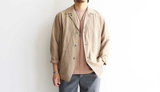 【STILL BY HAND / スティル バイ ハンド】Rayon Blend Open Collar Jacket.夏に向けた大人のサマージャケット。