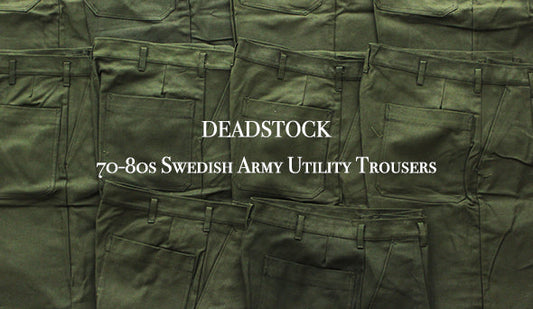 【DEADSTOCK】70-80s Swedish Army Utility Trousers.綺麗なシルエットと独特なカラーが魅力のトラウザー。